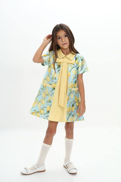 STYLENEST Girl's Lemon Print Scarf Dress