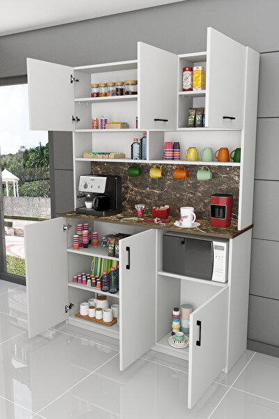 asratrend %100 MDFLAM Kahve Köşesi Çok Amaçlı Mutfak Dolabı KAHVE03