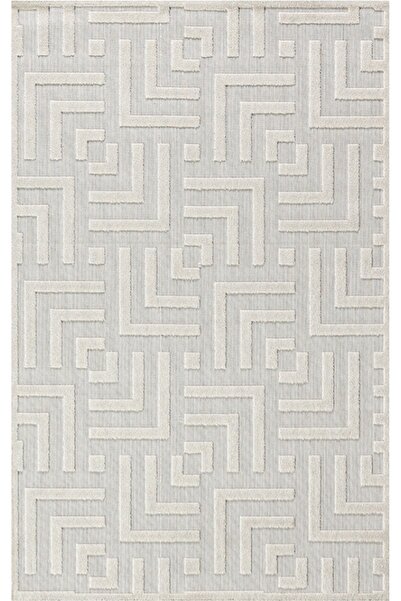 Dinarsu Grace 54100-261 | Modern Beyaz Bukle Halı | Salon, Hol, Mutfak ve Yatak Odası | Özel Ölçü Seçeneği