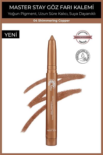 Alix Avien Waterproof 11 Hours Lasting Intensely Pigmented Creamy Eye Pencil Shadow-Master Stay 04 Shimmering Copper