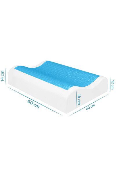 Viscofoam Anatolia High Anti-Sweat Ορθοπεδικό Μαξιλάρι με Υποστήριξη Λαιμού Gel Visco Pillow - 60x40x14-12cm