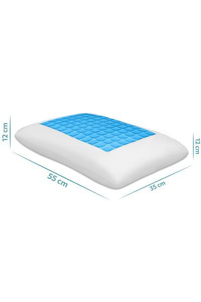 Viscofoam Άνετο Ορθοπεδικό Μαξιλάρι Χωρίς Ιδρώτα Δροσιστικό Μαξιλάρι Ζελέ Visco 55x35x12cm