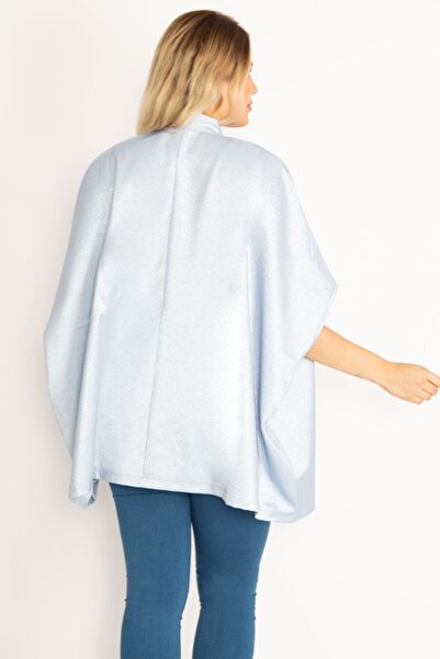 Şans Γυναικείο Μεγάλο Μέγεθος Μπλε Γκλίτερ Αναλυτική Κάπα 65n18922