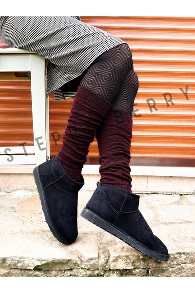STEPPE BERRY Burgundy Modern Woolen Leggings