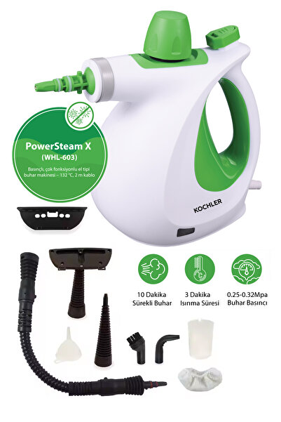 kochler WHL-603 Çok Fonksiyonlu El Tipi Basınçlı Buharlı Temizlik Makinesi-13...