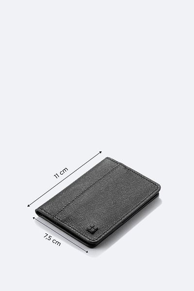 Avva Men's Black Gift Boxed 100% Leather Wallet-Keychain Set B 009570