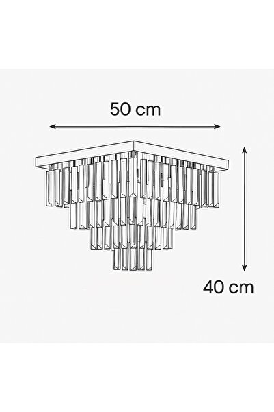 İstanbul Avize Yasemin 50 Lik Gümüş Kristal Taşlı Avize