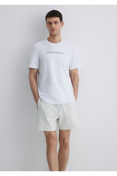 Mavi Μαύρο εμπριμέ λευκό T-shirt Regular Fit / Normal Cut 0612647-620