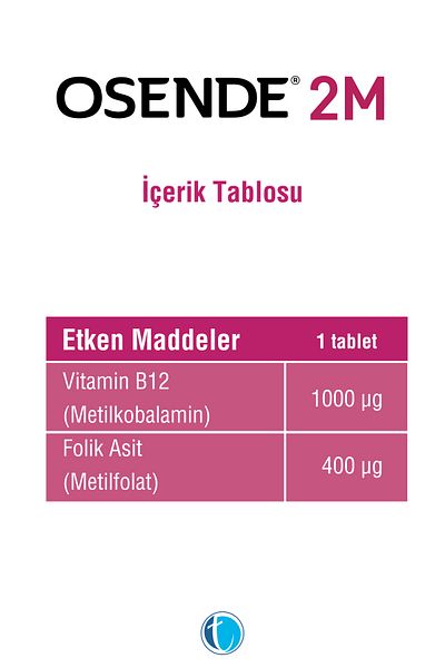 Osende 2m 30 Sublingual Tablets Vitamin B12 (Methylcobalamin) Folic Acid (Methylfolate)