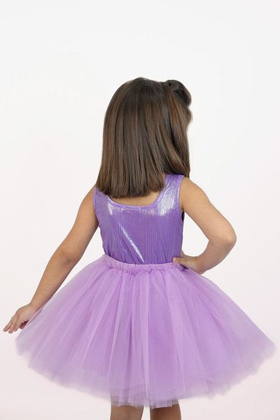 DUCA KIDS Glittery Strap Snap Girls Bodysuit and Fluffy Tutu Skirt Set