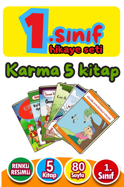 Ata Yayıncılık 1.sınıflar Için Karma Eğlenceli Rengarenk 5'li Hikaye Kitabı Seti
