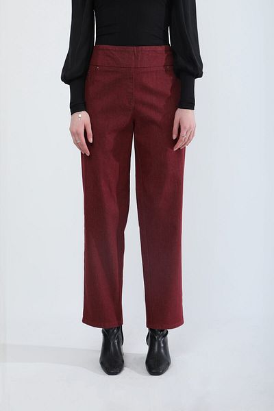Bluewhite Pantaloni elastici elastici de damă - Claret Red Toncaolu