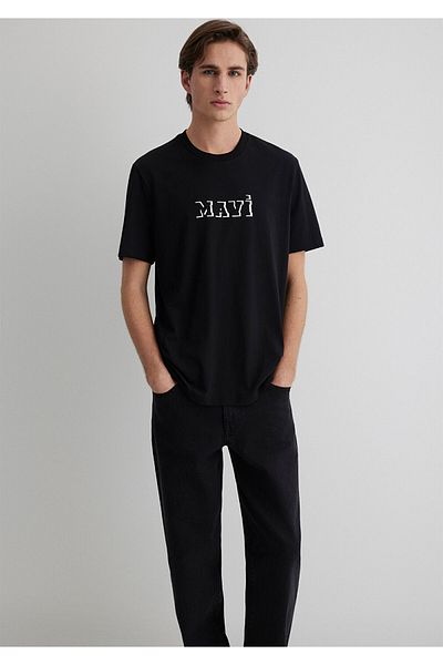 Mavi Μαύρο μπλουζάκι με στάμπα Loose Fit / Loose Relaxed Fit 0612686 -900