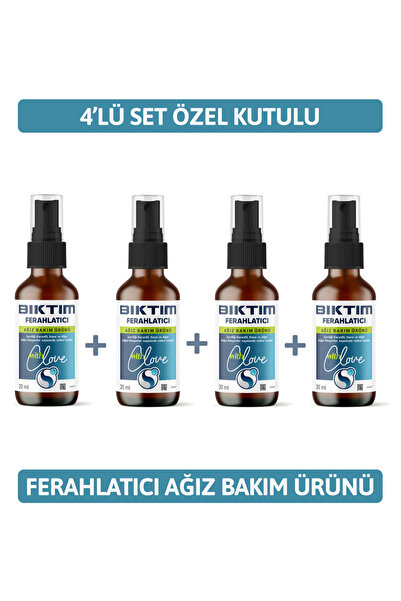 Bıktım Ağız Kokusu (Sigara, Sarımsak, v.s.) Giderici, Ferahlatıcı 4'lü set İçilebilir Ağız Spreyi 20 ml