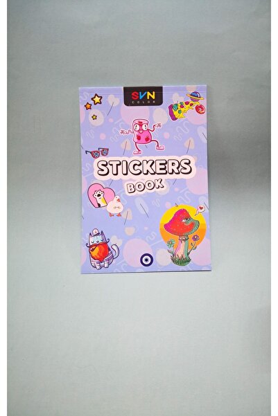 Seven Sticker Defteri 16 Sayfa 300+ Sticker Etiket Çıkartmalar Açık Mavi Karton Kapaklı Resimli