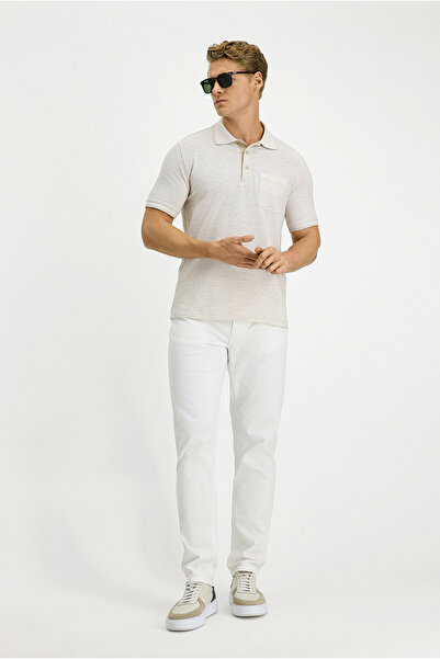 Kiğılı Μπλουζάκι με κανονική εφαρμογή, με σχέδια από λύκρα, με λαιμόκοψη πόλο και τσέπες