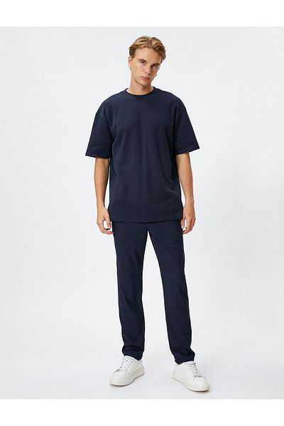 Koton Κοντό μανίκι Basic T-Shirt Crew Neck με υφή