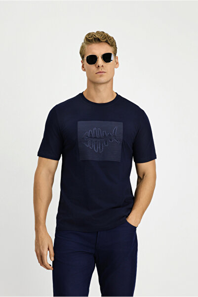 Kiğılı Βαμβακερό μπλουζάκι με κανονική εφαρμογή με λαιμόκοψη