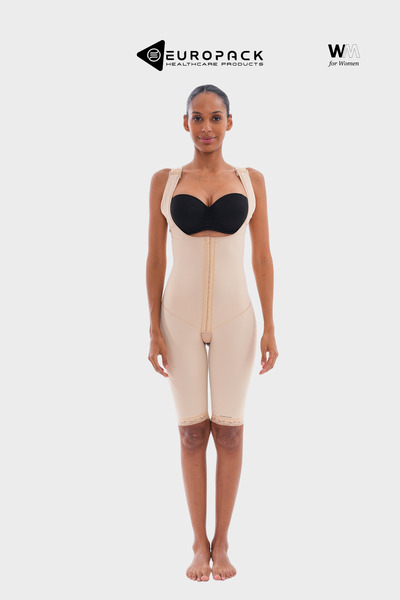 EUROPACK Lp-212 بدلة ضغط مدعمة بعد العملية الجراحية BBL مغلقة من الخلف - مشد شفط الدهون فوق الركبة