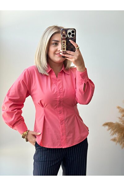 MELTEM TUĞAN Silimfit Piliseli Gömlek NAR ÇİÇEĞİ