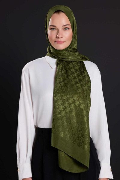 Imannoor İmannoor Dama Logo Shiny Shiny Jacquard Shawl 70X190