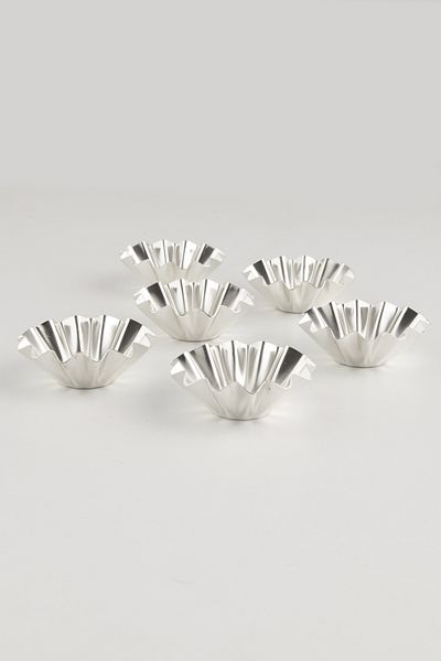 AKSESUAR EVRENİ Piet Stainless Serrated Turkish Delight Bowl Silver Set of 6