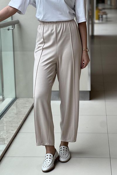 FUAT GÜRSEN Fuat Gürşen Waist Elastic Ribbed Stitched Carrot Trousers