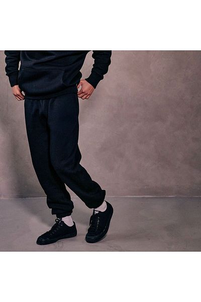 DUBU BUTİK طقم بدلة رياضية من Future Self سويت شيرت Jogger - أسود مطبوع كبير الحجم من المطاط ذو القلنسوة