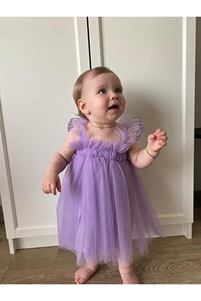 Minizade Yazlık Tütülü Astarlı Bebek Elbise Çocuk Elbise Kız Çocuk Doğum Günü...
