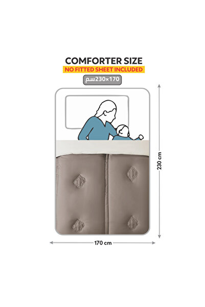 Donetella 2-Piece Comforter Set – Single Size 170x230 cm, Microfiber, Digital Quilted 350 Gsm Filling