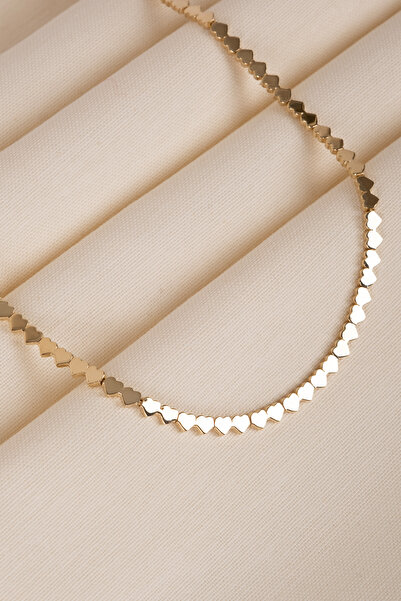 Safir Kuyumculuk Altın Kalp Vagon Gerdanlık Kolye