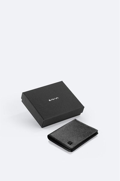 Avva Men's Black 100% Leather Wallet B 009562