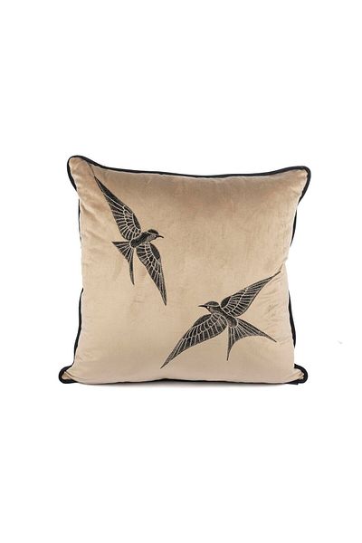 Mikasa Moor Μαξιλάρι 55x55 Isla Bej Κουβερλί - Δύο Πουλιά