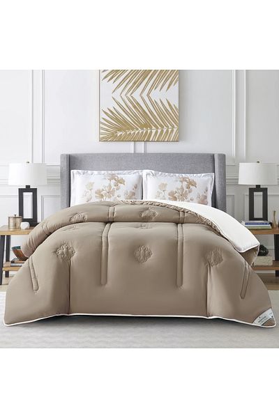 Donetella 3-Piece Comforter Set – King Size 260x240 cm, Microfiber, Digital Quilted 350 Gsm Filling