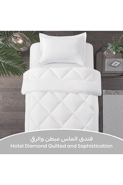 Donetella طقم لحاف من قطعتين - مقاس مفرد 170×230 سم، مصنوع من الألياف الدقيقة، مبطن بحشوة 350 جرام/م²