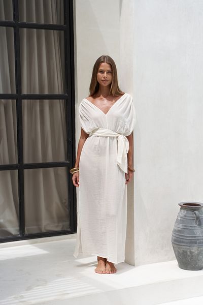 BOHEMAİ Ecru Sihaya Tied Dress
