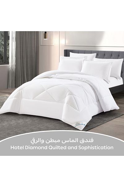 Donetella 6-piece Comforter Set – King Size 260x240 Cm, Microfiber, Solid Quilted 350 Gsm Filling