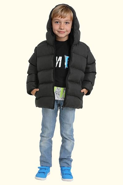 Riverstorm Boy's Black Puffer Jacket - Fleece, Hooded, Waterproof and Wind Resistant
