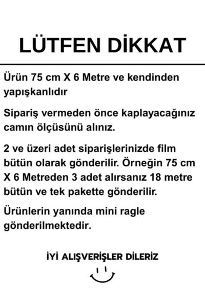 AUTOFOLYO Cam Filmi Siyah Orta Ton 75 Cm X 6 Metre Ev - Ofis - Araç Uyumlu