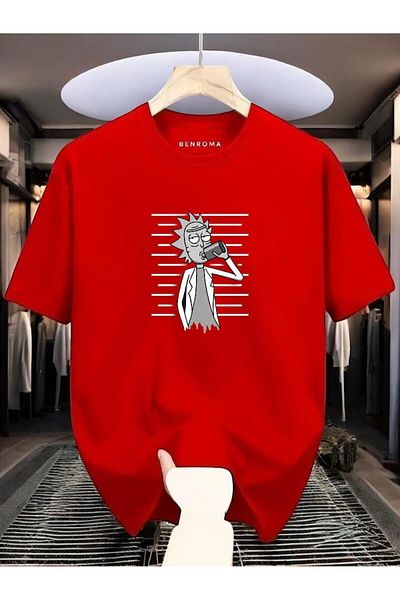 BENROMA In Cart 6 and Above Purchases Get 1 T-Shirt Gift - Man Printed Oversize Black T-Shirt