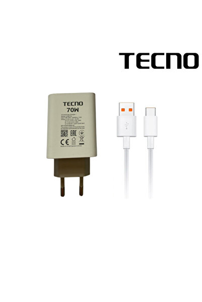 TECNO 70w (WATT) Hızlı Şarj Aleti Adaptörü Kablo Seti