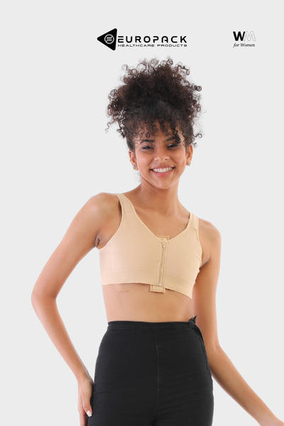 EUROPACK حمالة صدر ضاغطة بعد العملية الجراحية Lp-145 - حمالة صدر لشفط الدهون - حمالة صدر بسحاب مع وسادات