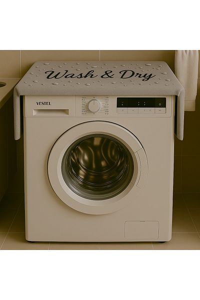 Hanles Gray Embroidered Laundry and Dryer Cover Organizer Case