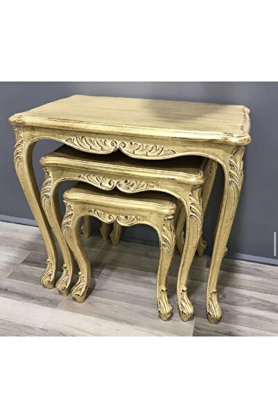 Mavikoltukdöşeme Ms - Nrtş - 2121 - 3 Lü Kristal Zigon Sehpa+ Çay Sehpası +Ya...