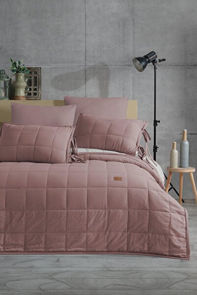 Elart طقم سرير مادلين مزدوج 6 قطع (200x240 سم) وردي فاتح