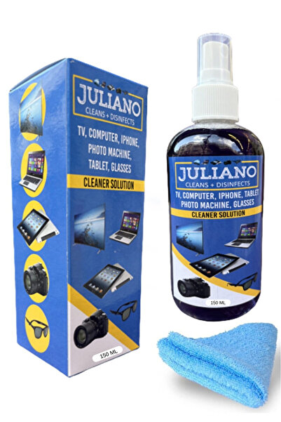 JULIANO Tv Ekran Temizleme Spreyi + Mikrofiber Temizleyici Bez Hediye (150 Ml)