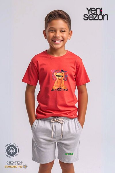 TRİLİYA Triliya Cotton Unisex Children's Capri Set (with Pocket & Lanyard, 3-12 Years)