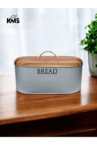 KMS Kumsar Premium Metal Bread Bowl - New Pattern and Embossed Detail