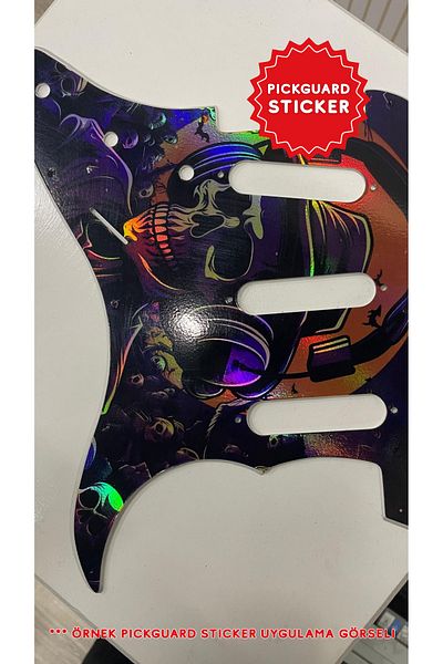 SALVADOR Strat Case Electric Guitar Sss Pickguard Sticker (Skull2)