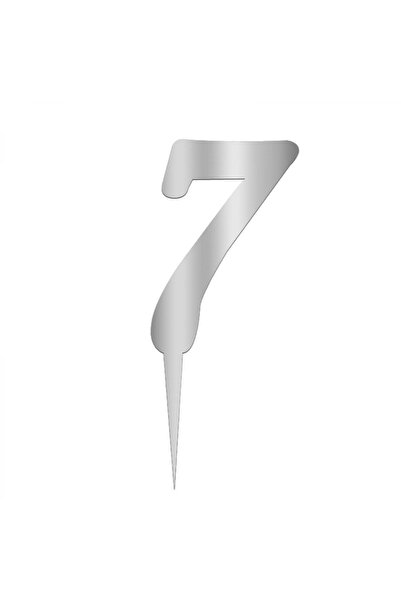 Pastaland Numărul 7 din plexiglas argintiu cu oglindă